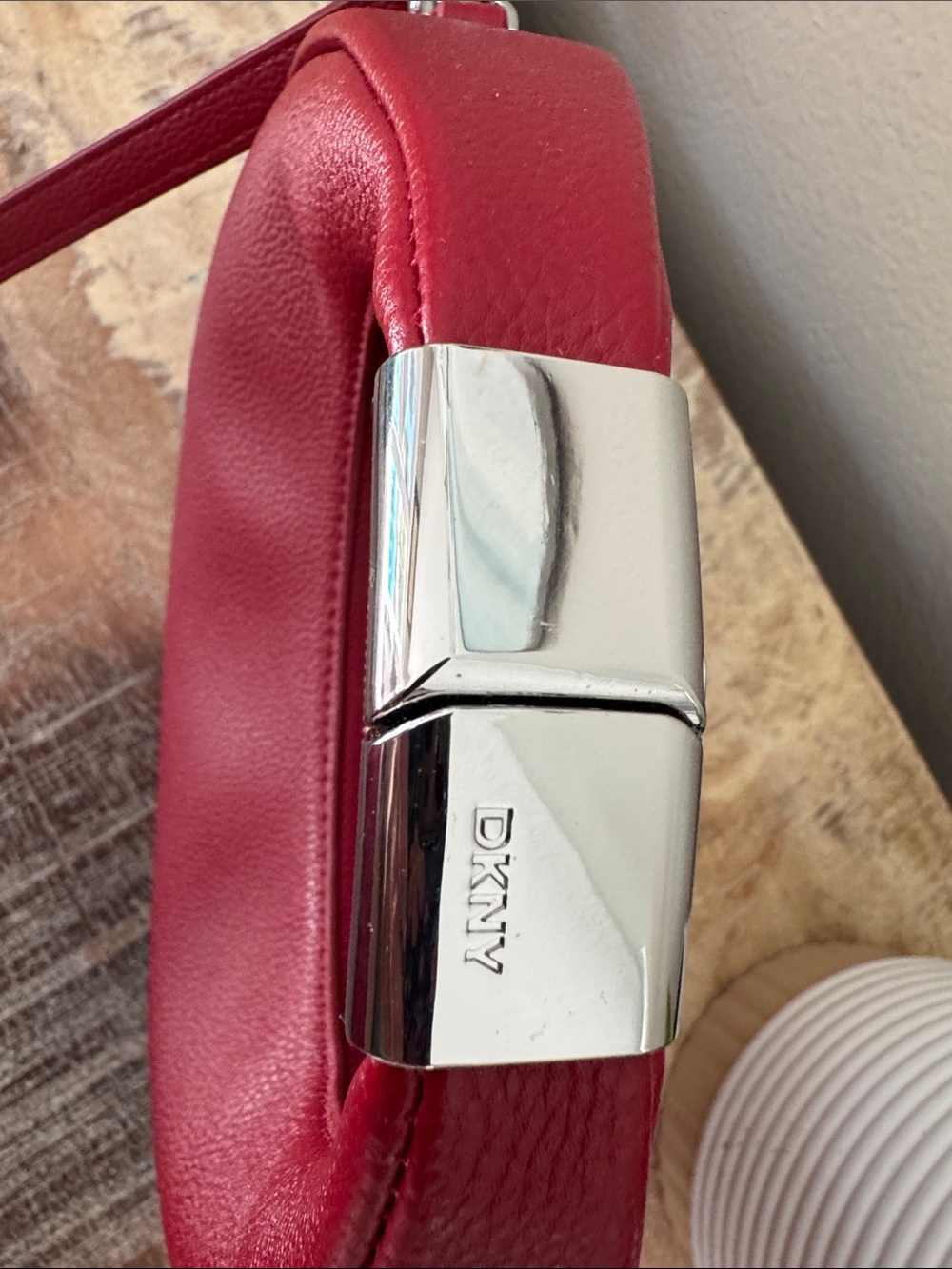 DKNY Red Crescent Crossbody Bag - NWOT - Picture 3 of 10